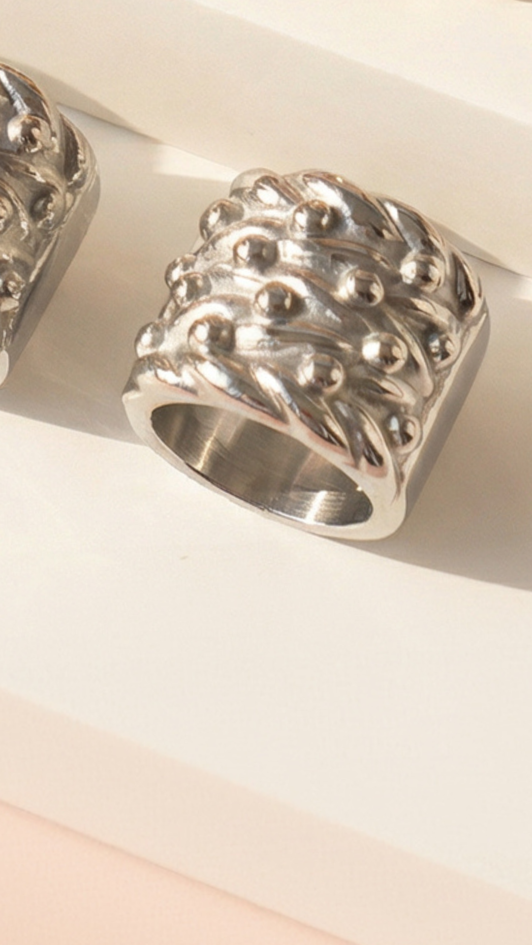 Stainless Steel Men's Knotted Keeper Ring