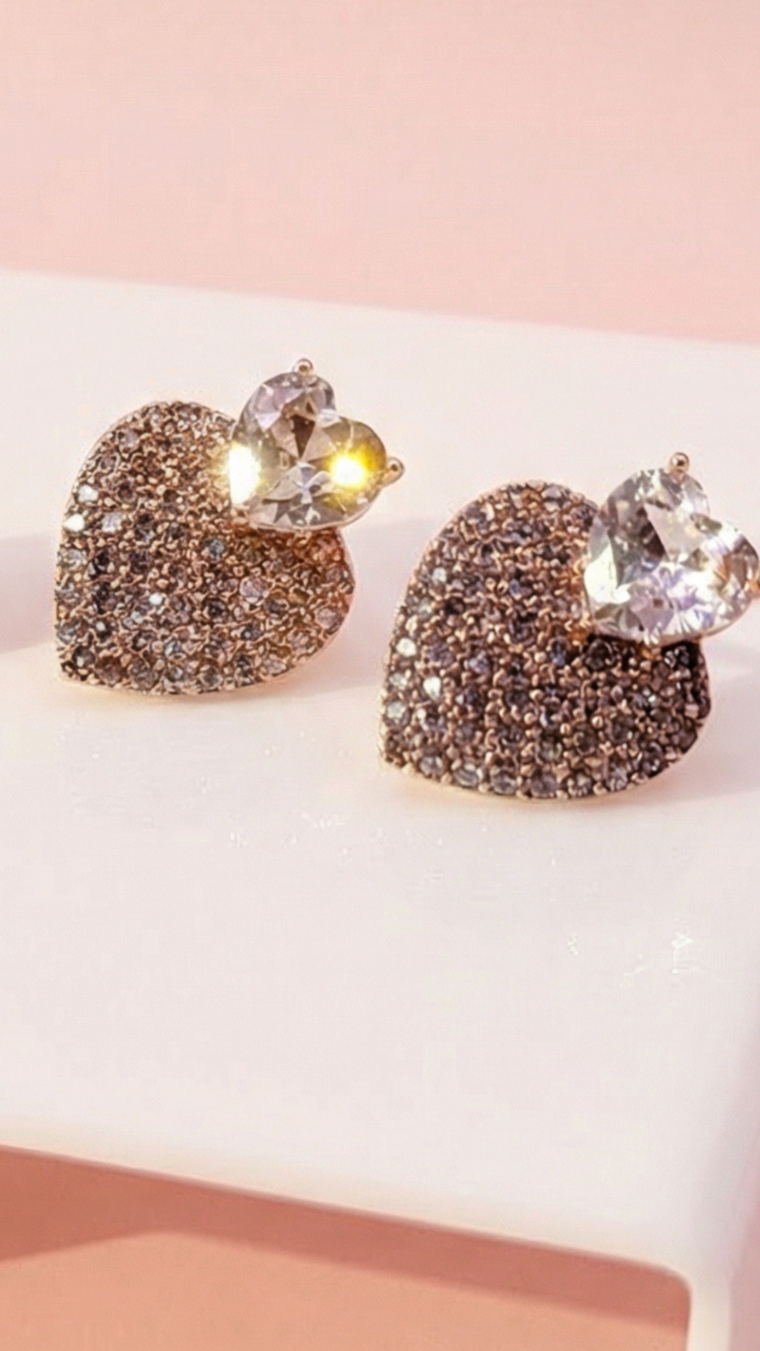 Heart Cluster Crystal Non Pierced Clip On Earrings