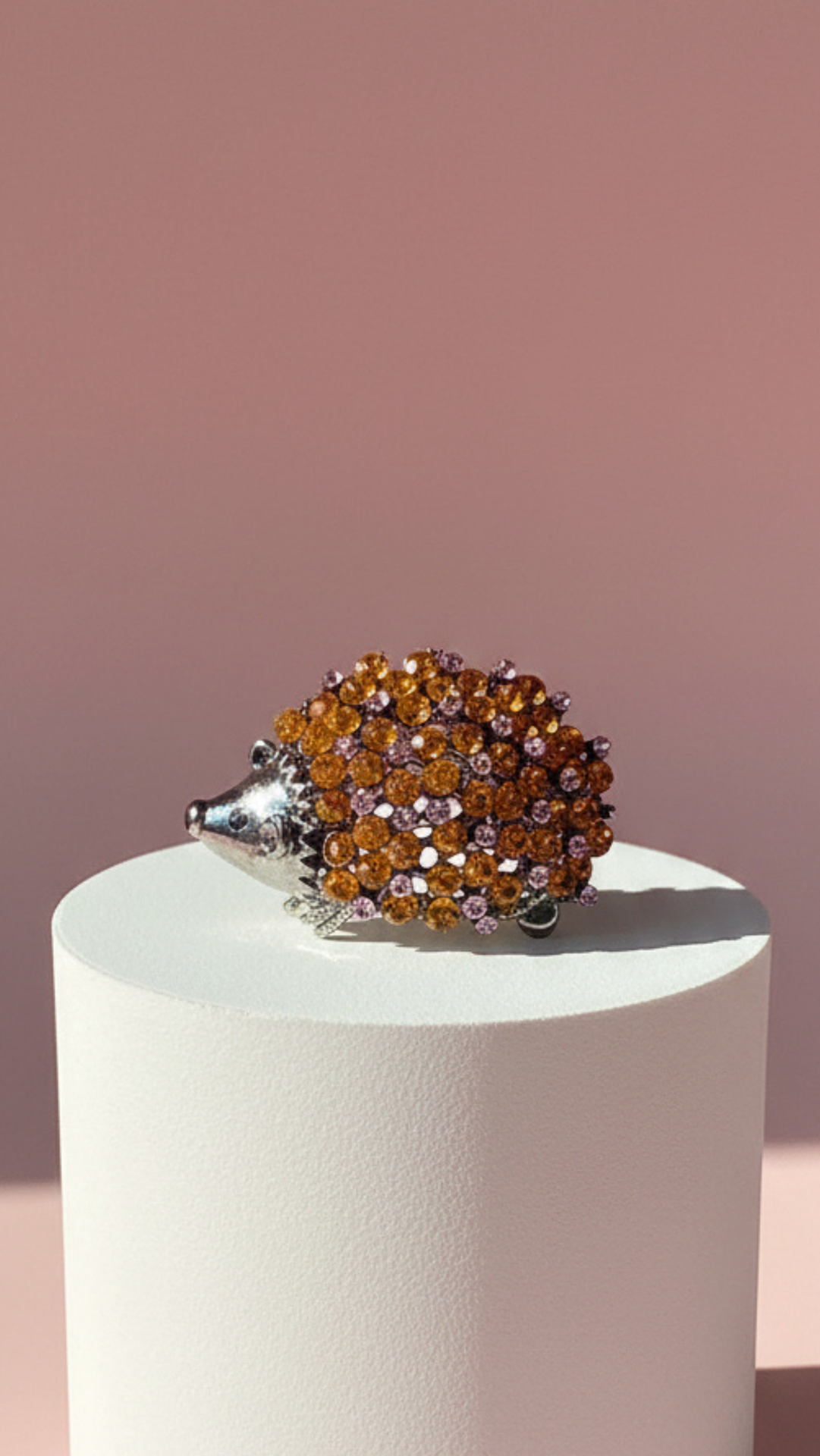 Hedgehog Animal Crystal Brooch Pin