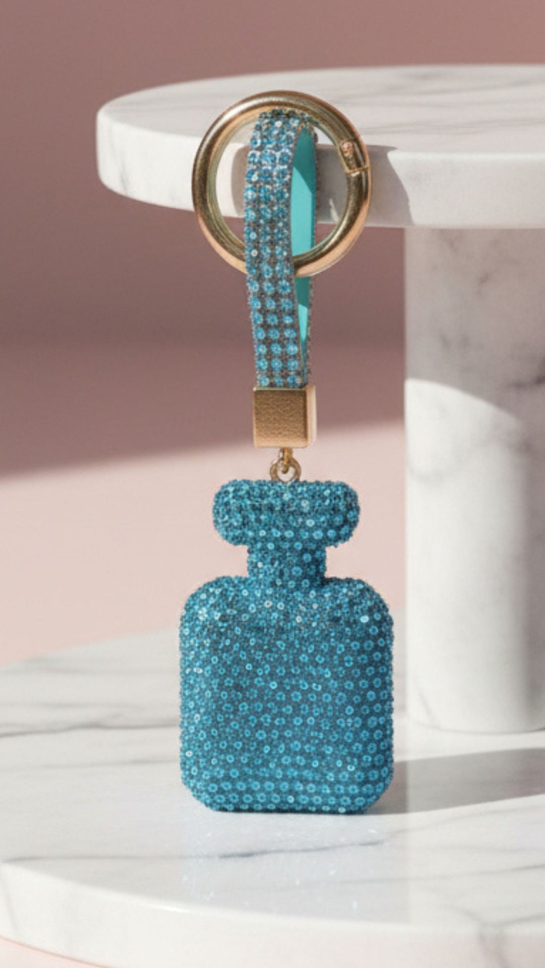 Bubble Perfume Bottle Crystal Key Ring & Bag Charm