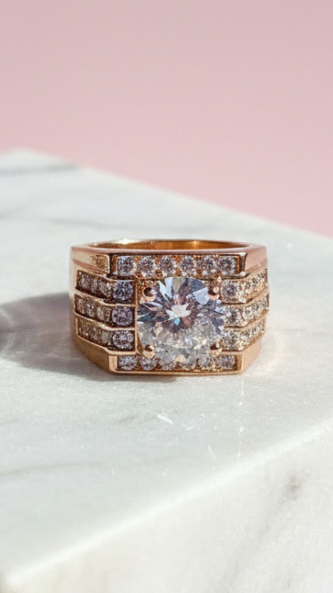 Men's Round Cut Crystal Box Set of 12 Rings