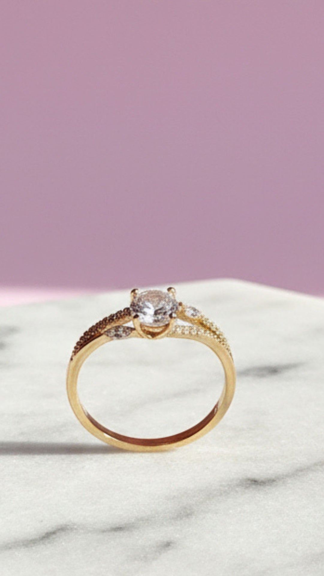 Crystal Band Round Cut Gold Ring Box set of 12