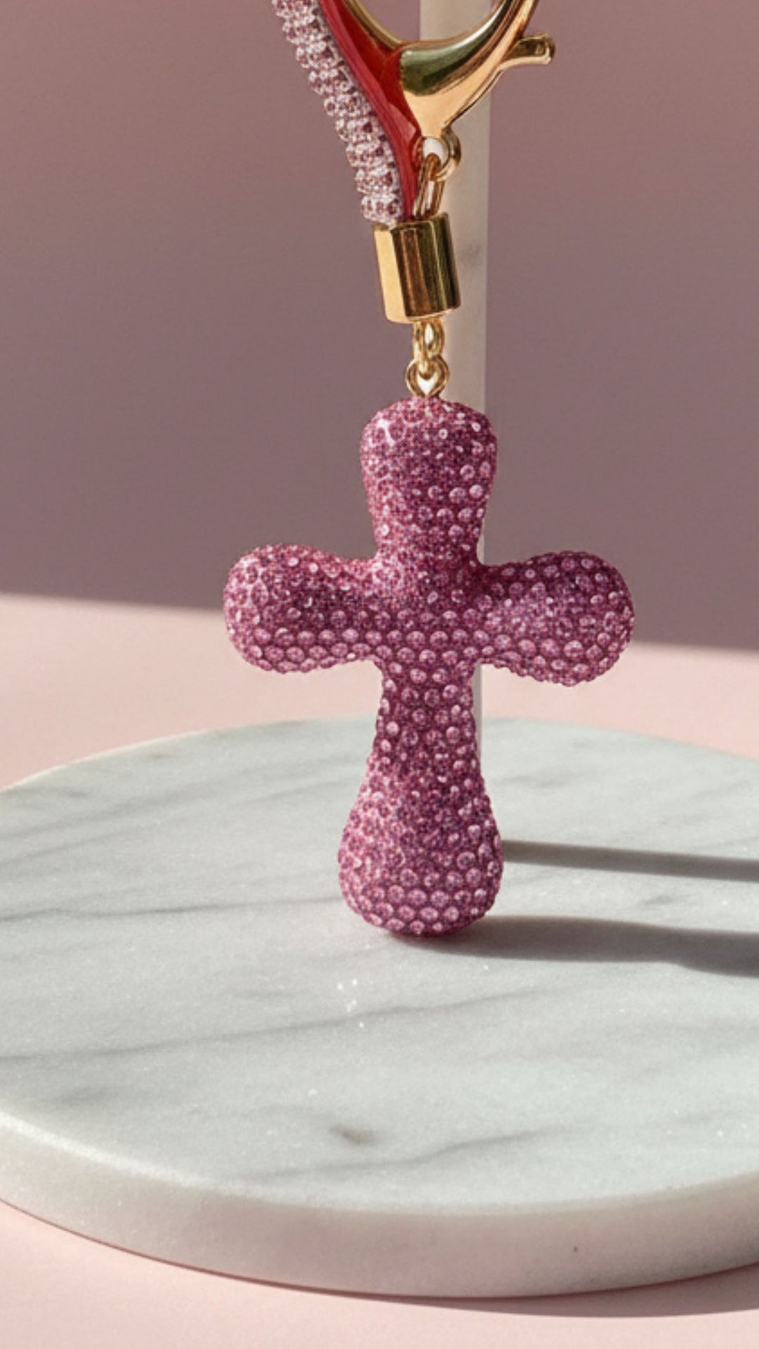 Bubble Cross Crystal Key Ring & Bag Charm