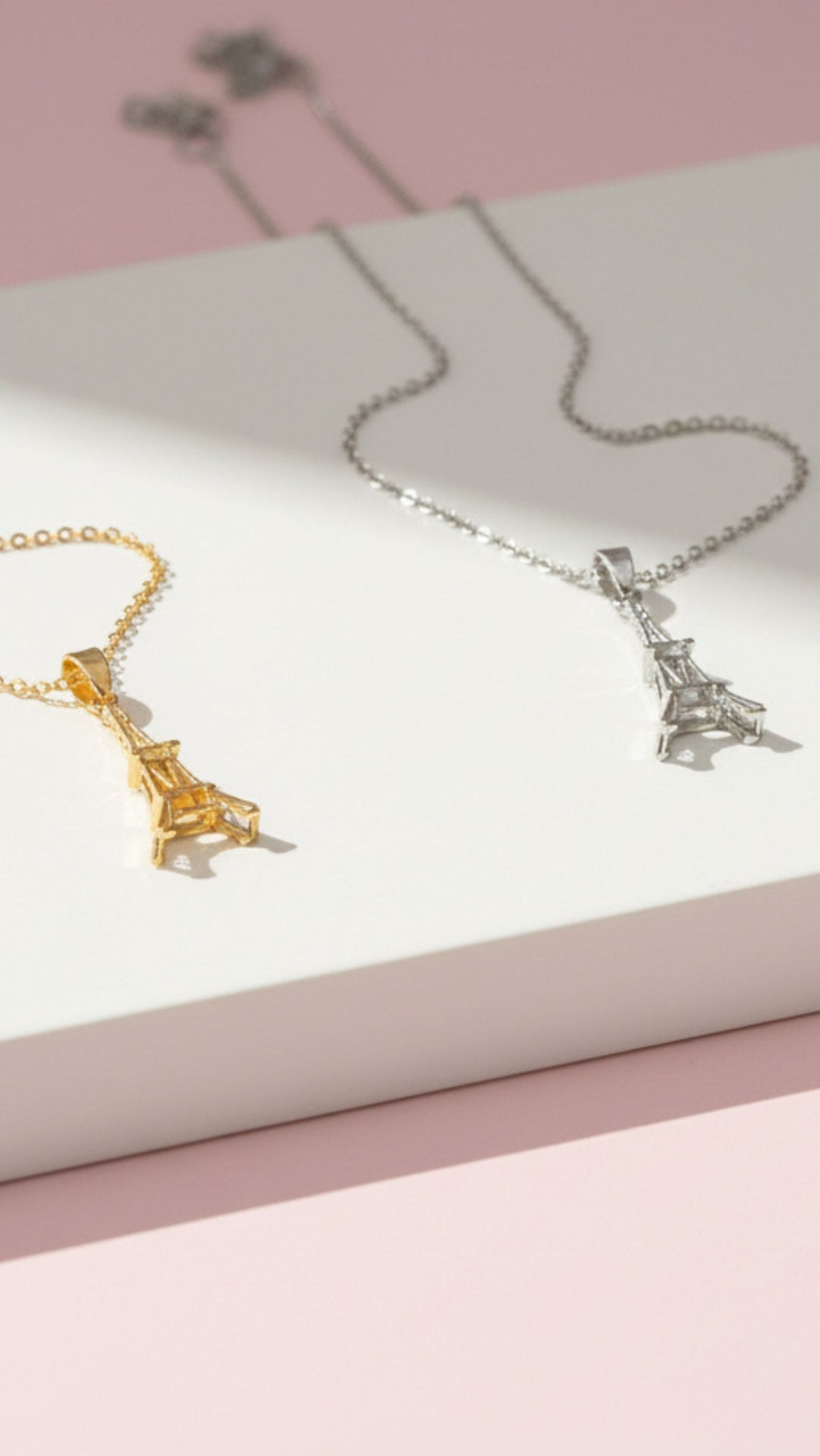 Parisian Eiffel Tower Crystal Pendant Necklace