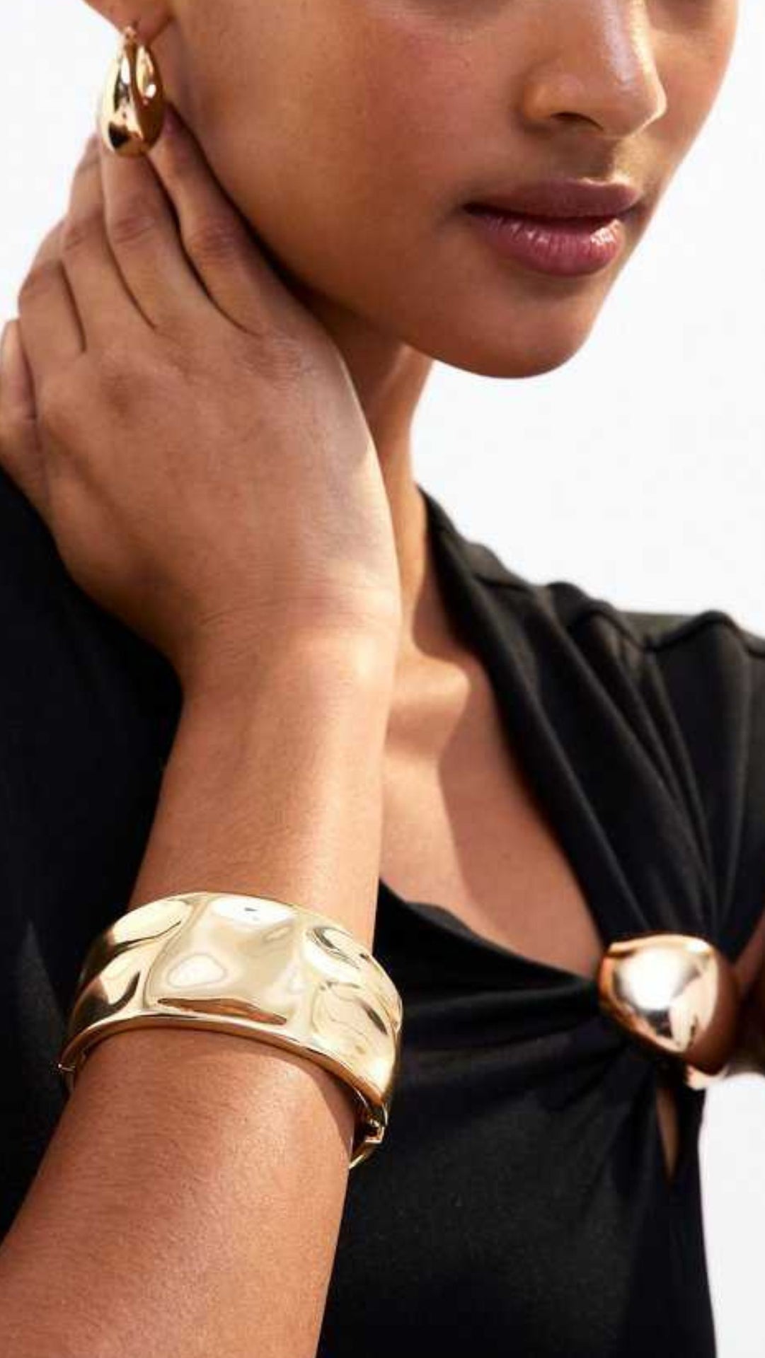 Chunky Melted Hammered Cuff Bangle