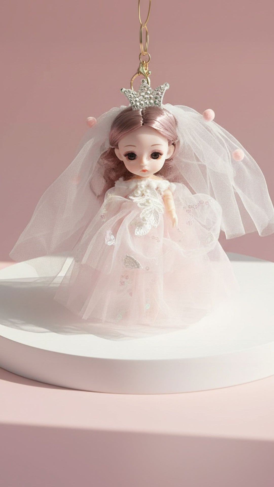 Fairy Crown Princess Baby Doll Flexi Joint Key Ring & Bag Charm