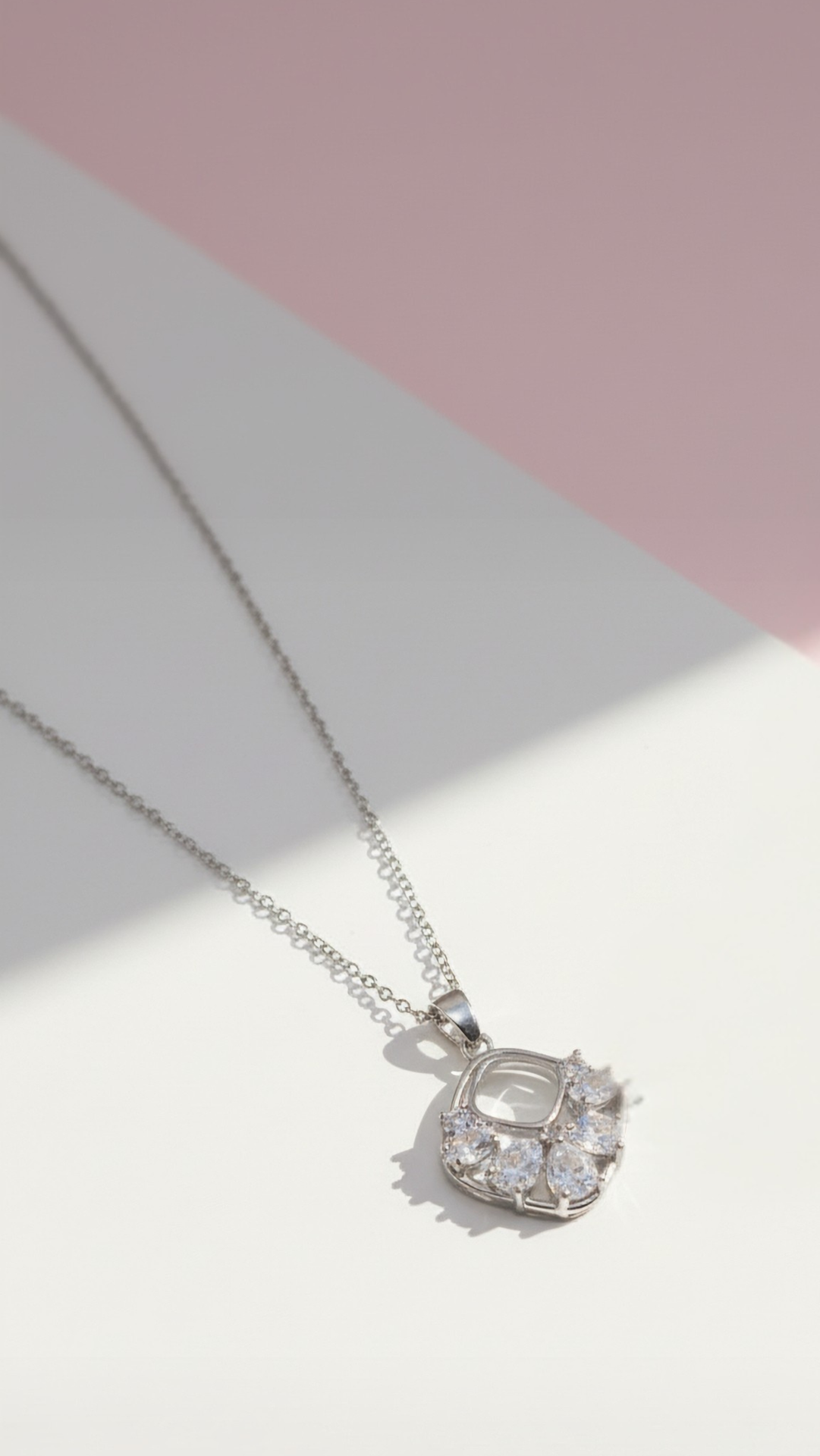Geometric Crystal Pendant Necklace