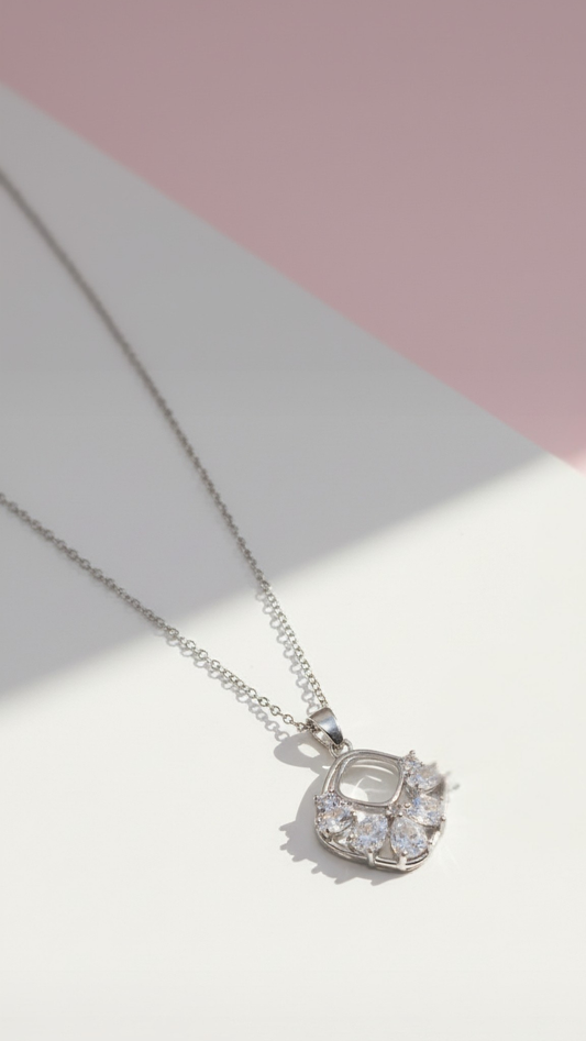 Geometric Crystal Pendant Necklace