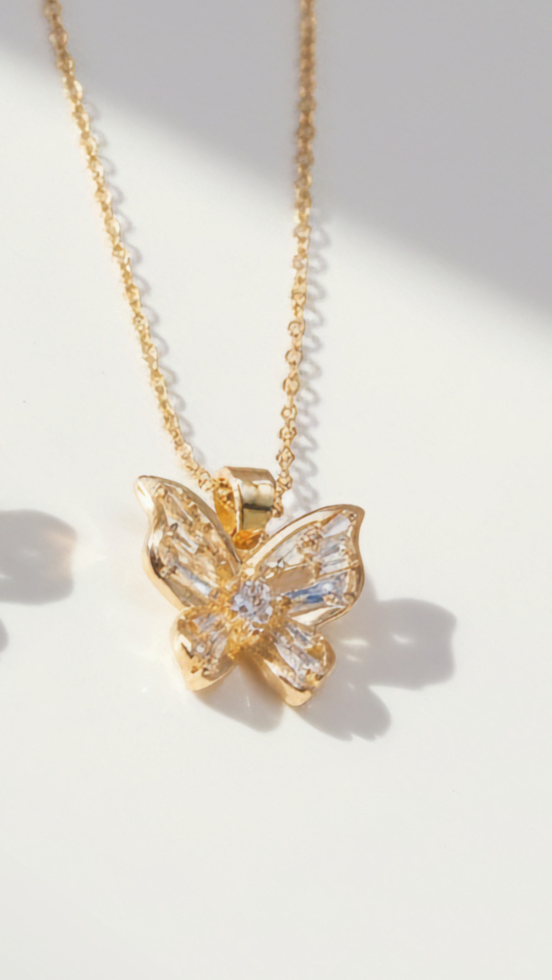 Butterfly Crystal Pendant Necklace