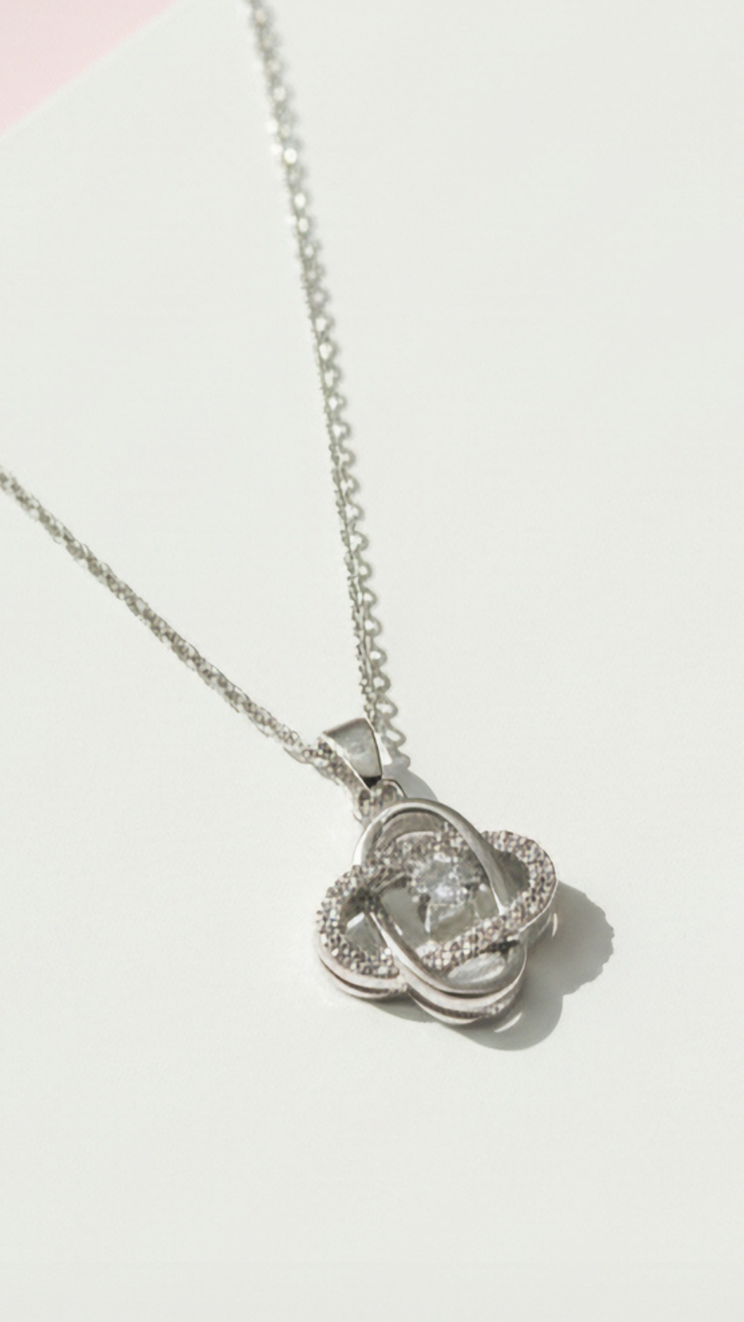 Oval Layered Crystal Pendant Necklace