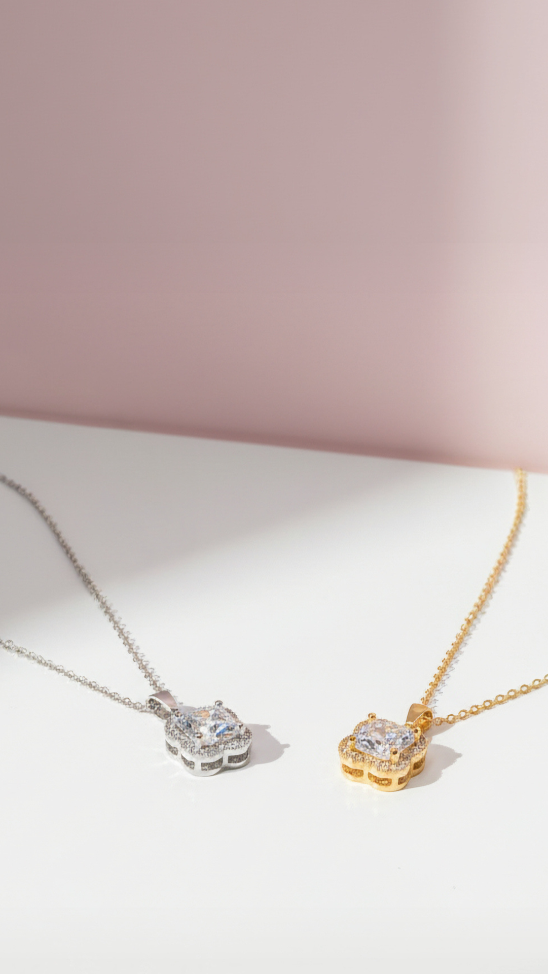 Clover Crystal Pendant Necklace