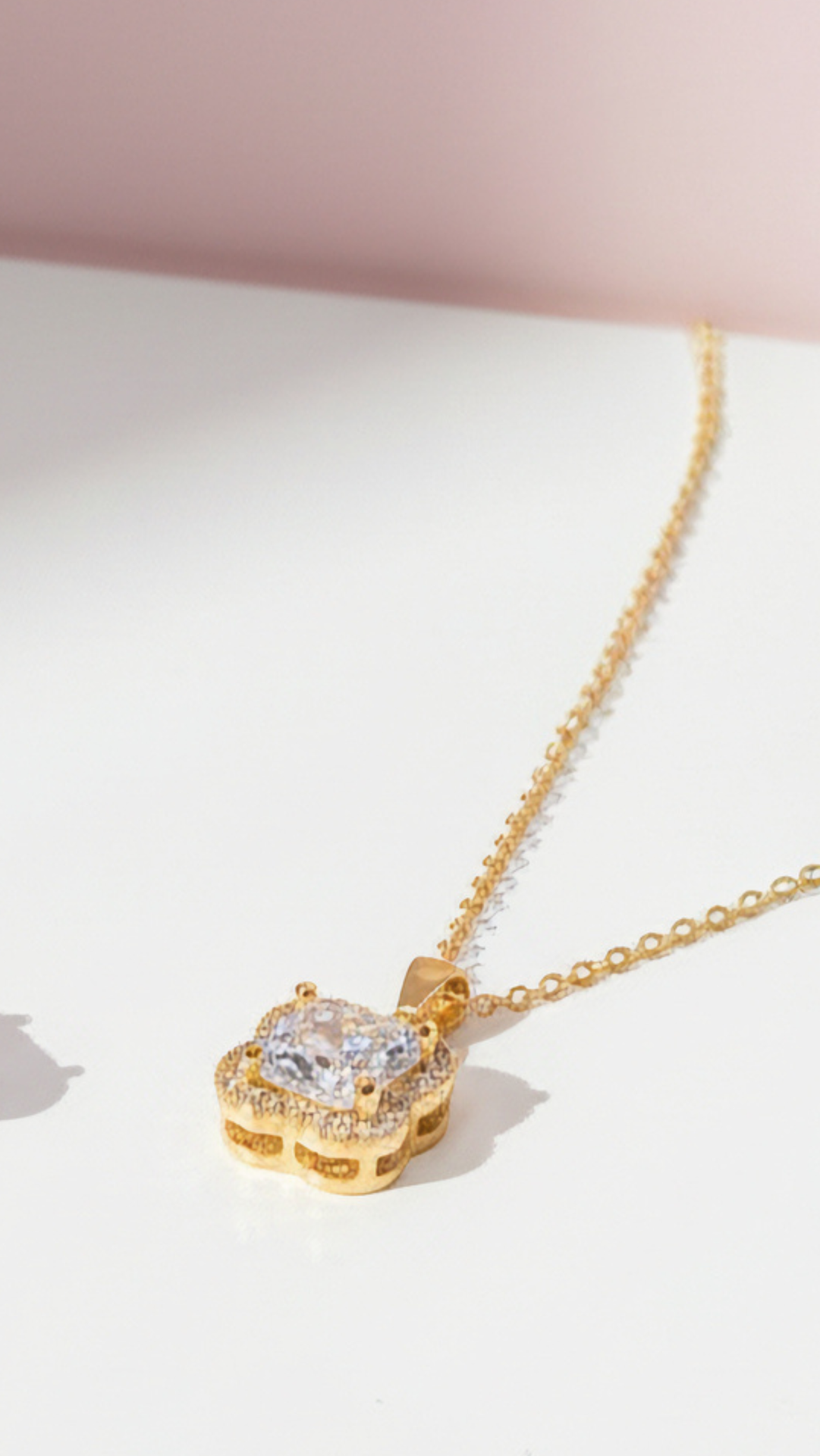 Clover Crystal Pendant Necklace