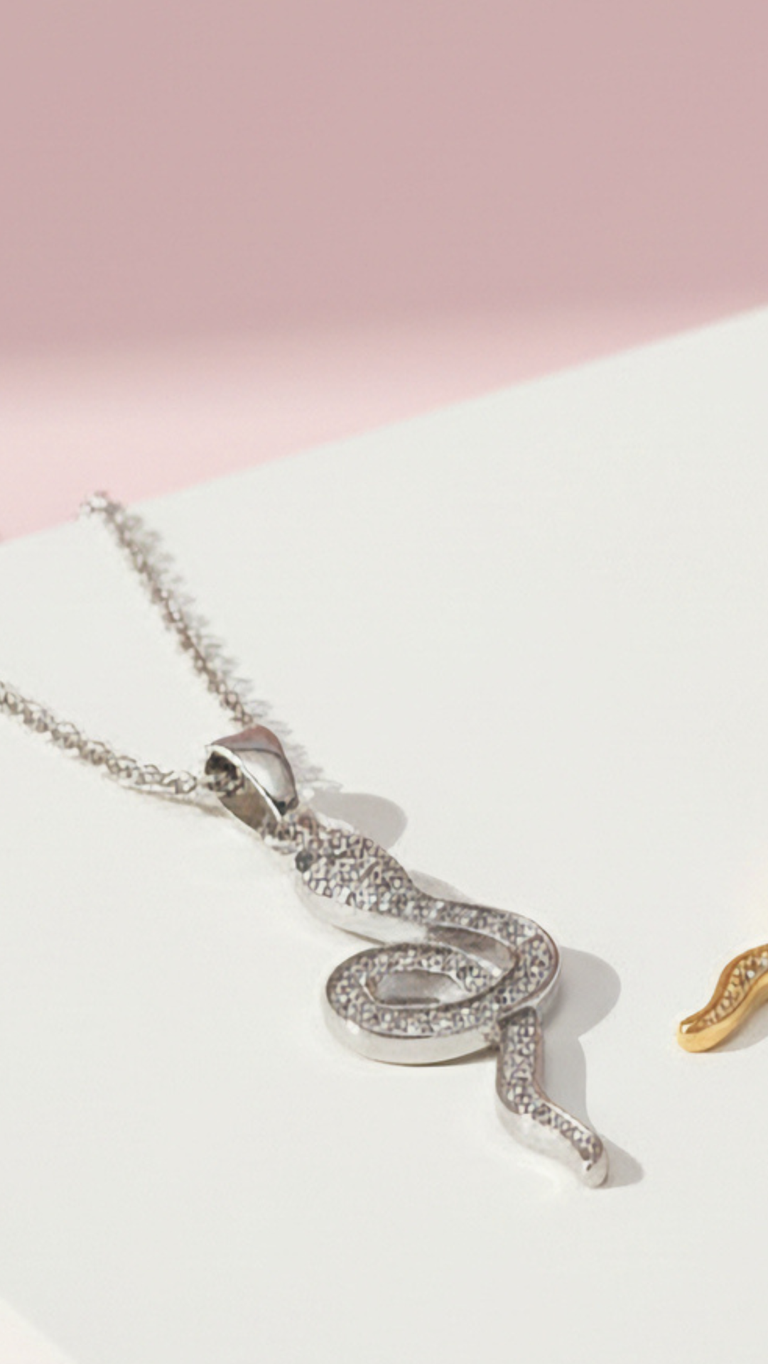 Serpent Snake Crystal Pendant Necklace