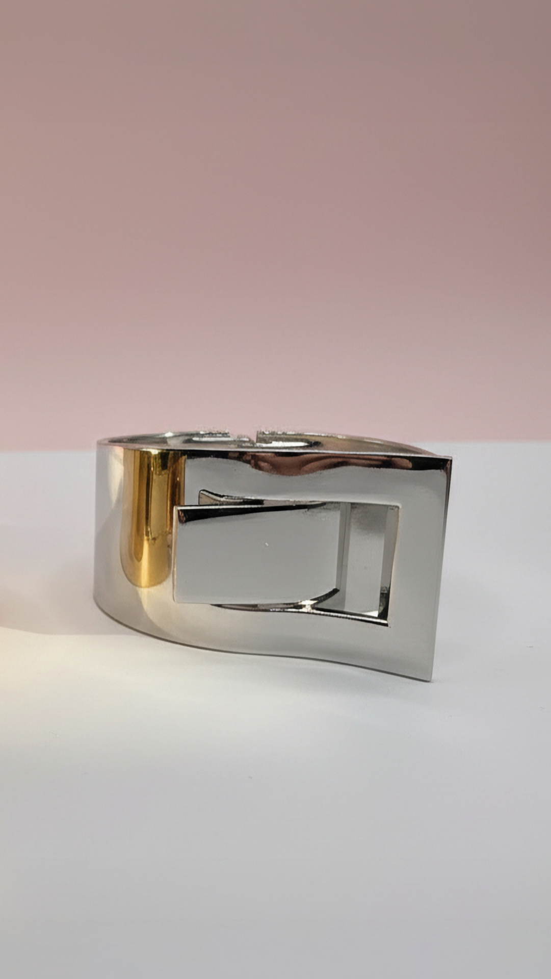 Buckle Clamper Shiny Cuff Bangle