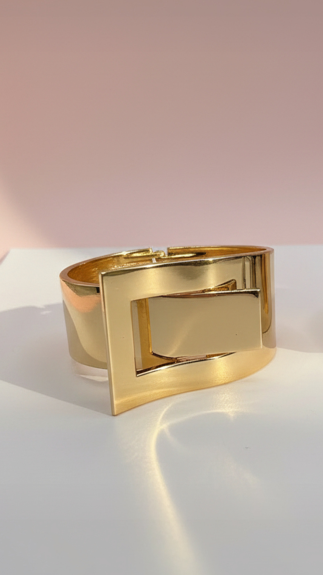 Buckle Clamper Shiny Cuff Bangle