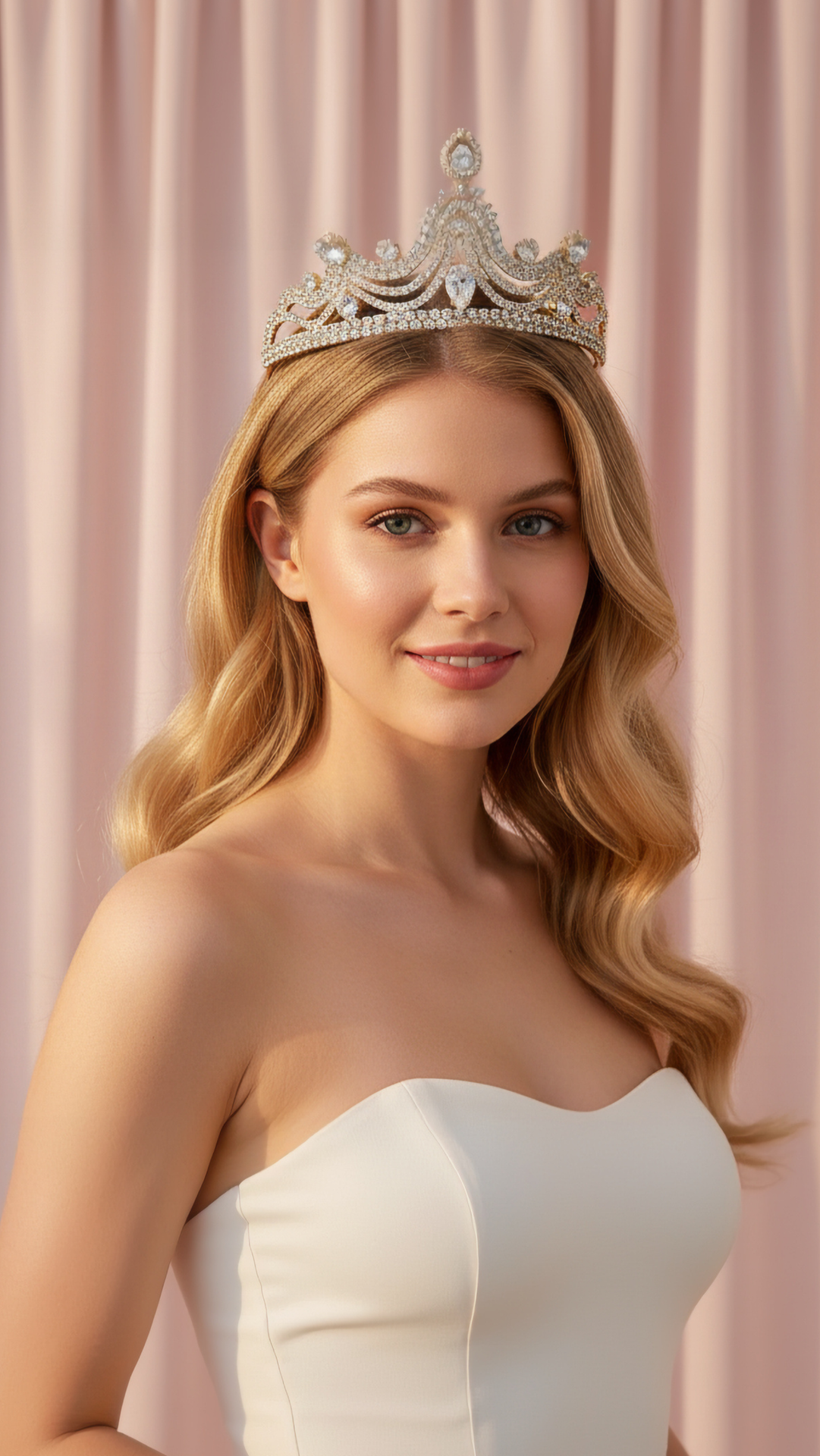 Fairytale Crystal Gold Wedding Bridal Tiara Crown