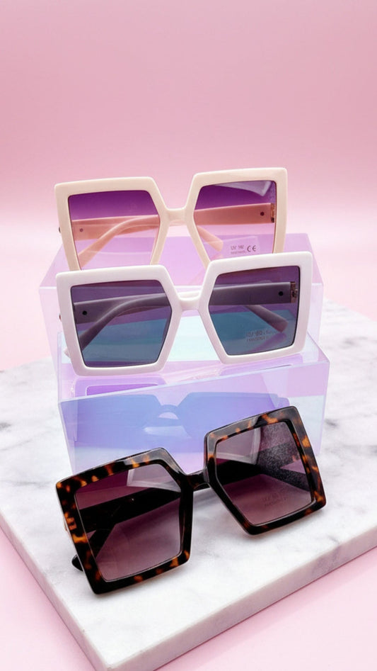 Square Retro Oversized Sunglasses Box of 20