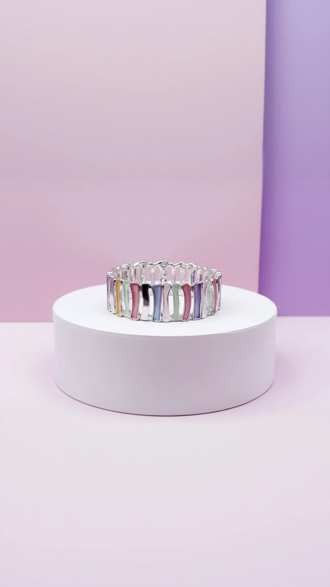 Abstract Oblong Link Stretchy Bracelet