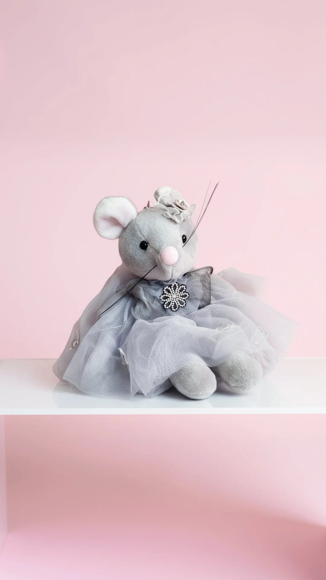 Oversized Plush Ballerina Mouse Keyring & Bag Charm