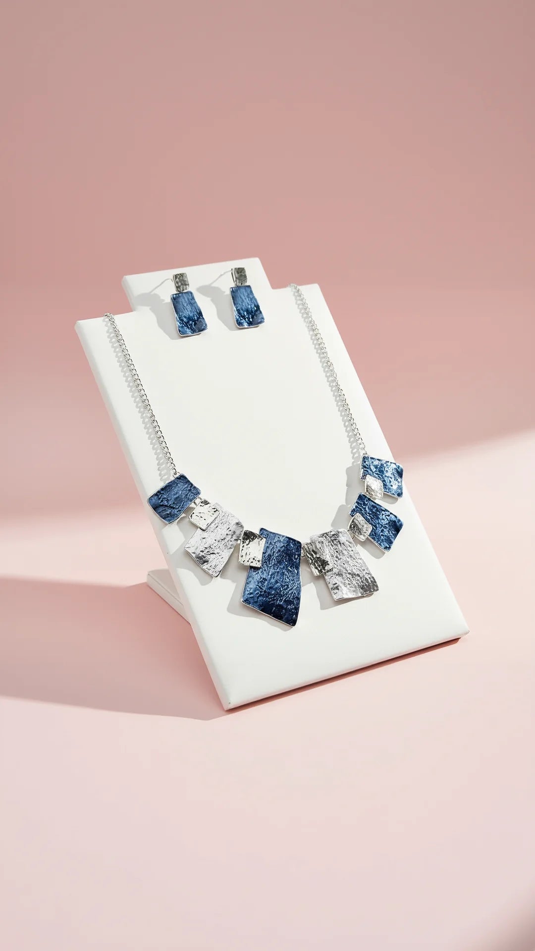 Abstract Squares Necklace & Earrings Set