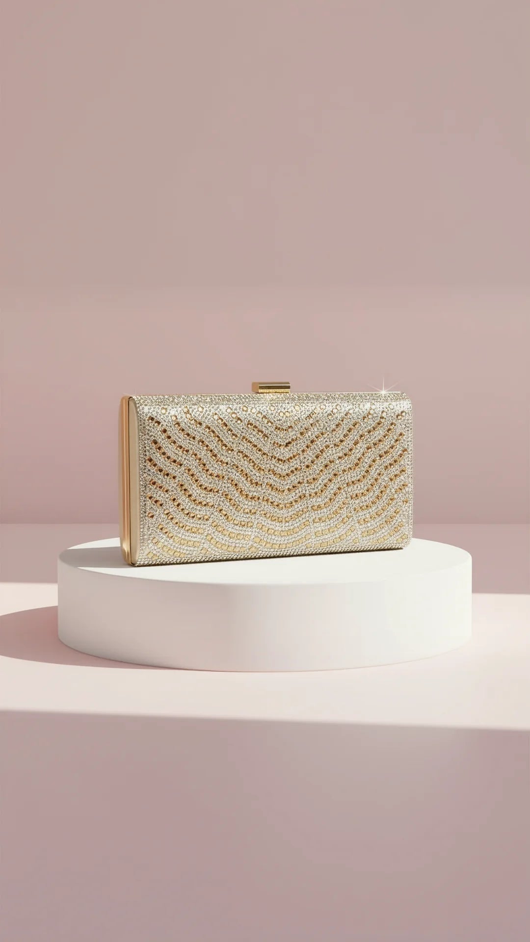 Gold Embellished Box Clutch Bag