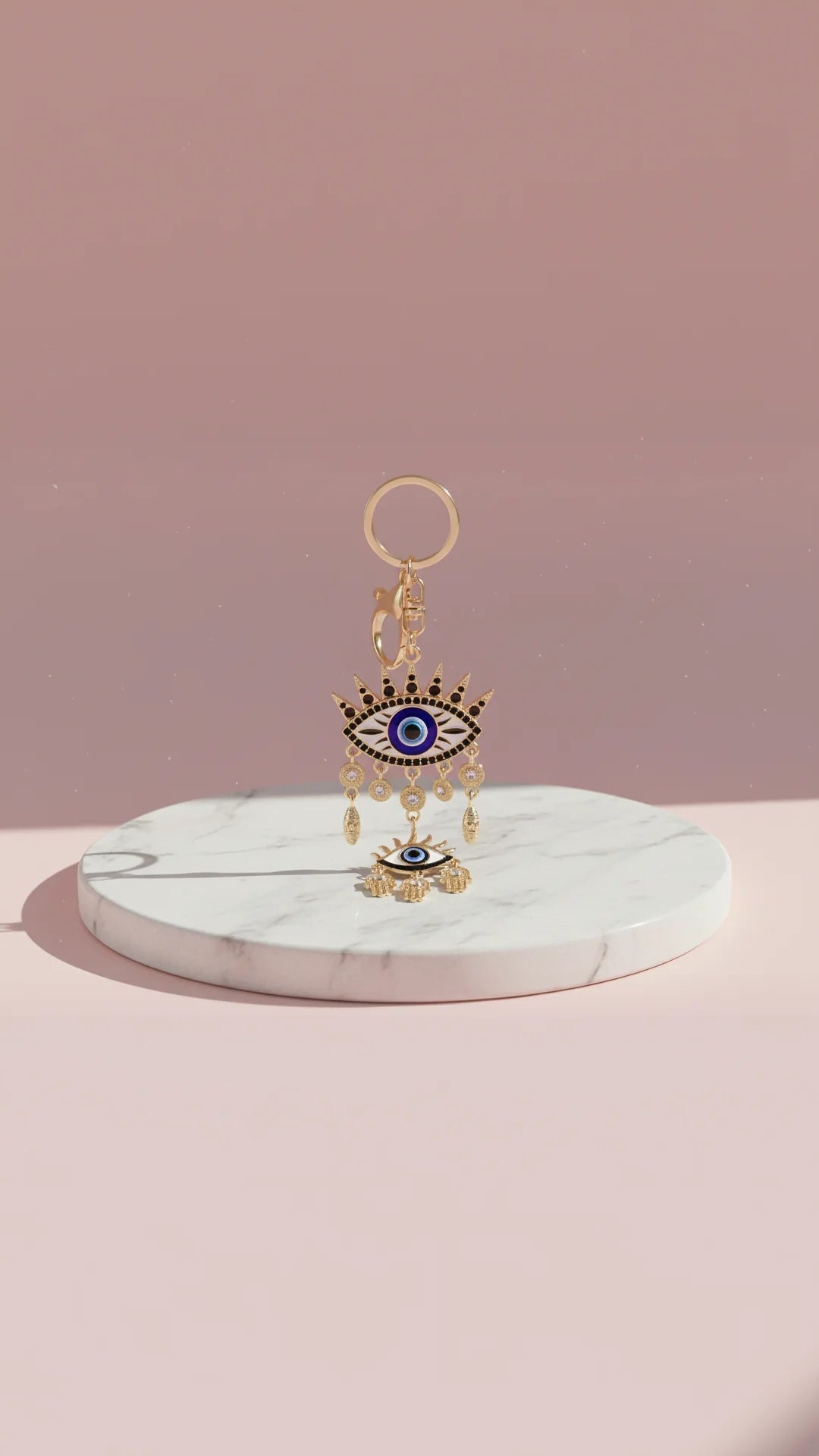 Evil Eye Dangly Crystal Key Ring & Bag Charm