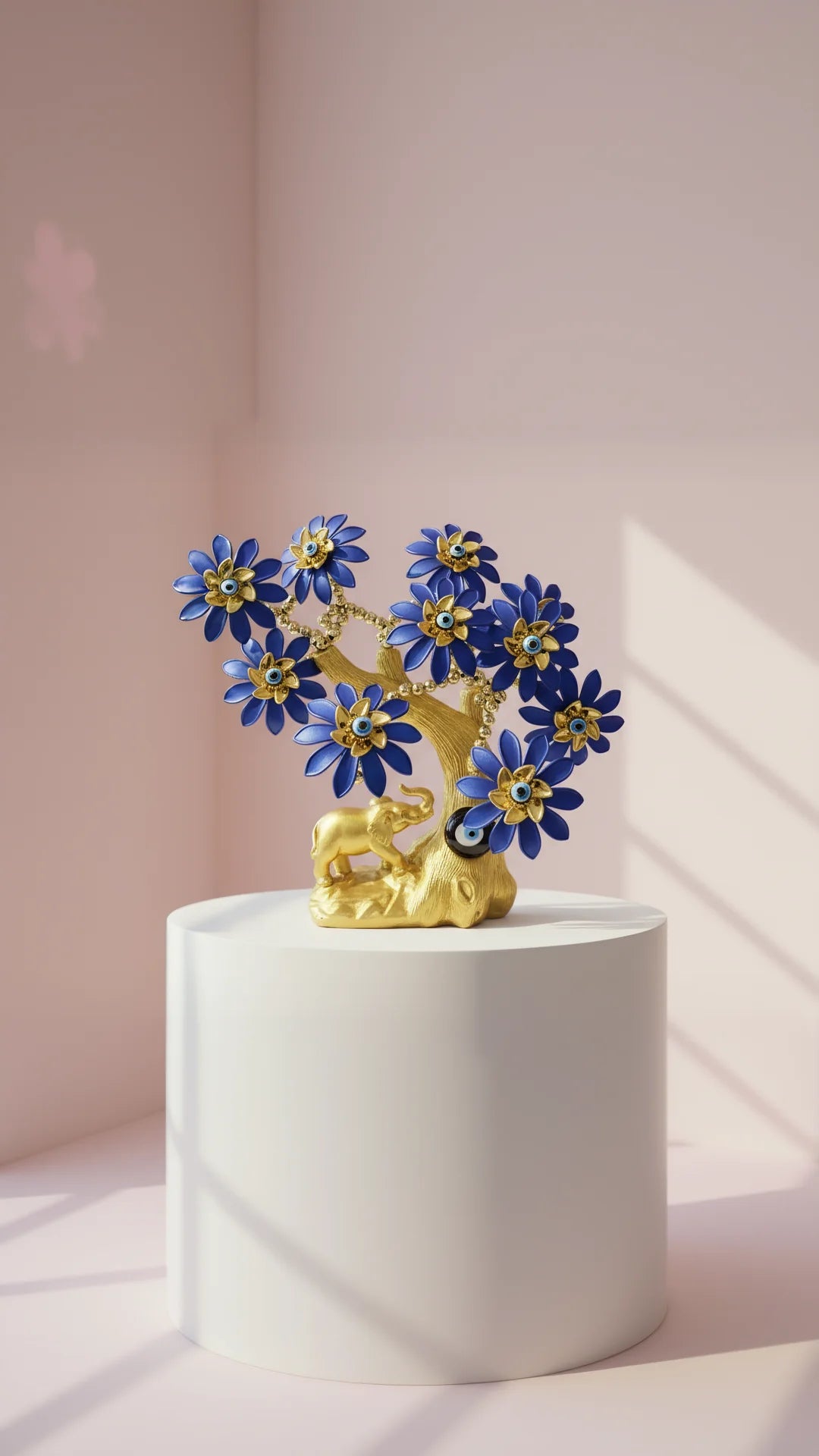 Gold Elephant Evil Eye Tree With Gift Box