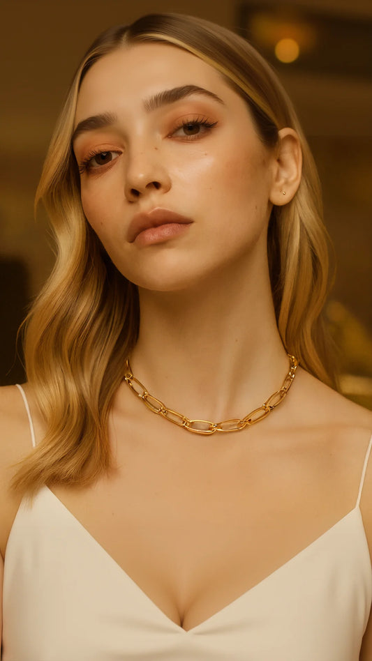 Rectangular Link Chain Necklace