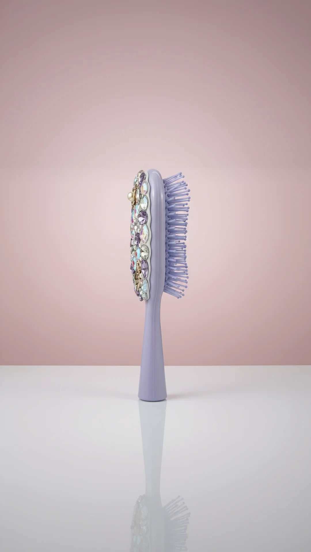 Jeweled Crystal Paddle Hair Brush Massage Comb