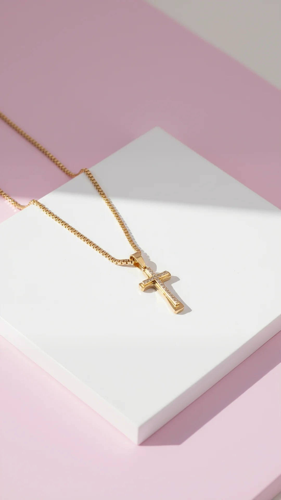 Crystal Cross Symbolic Pendant Necklace