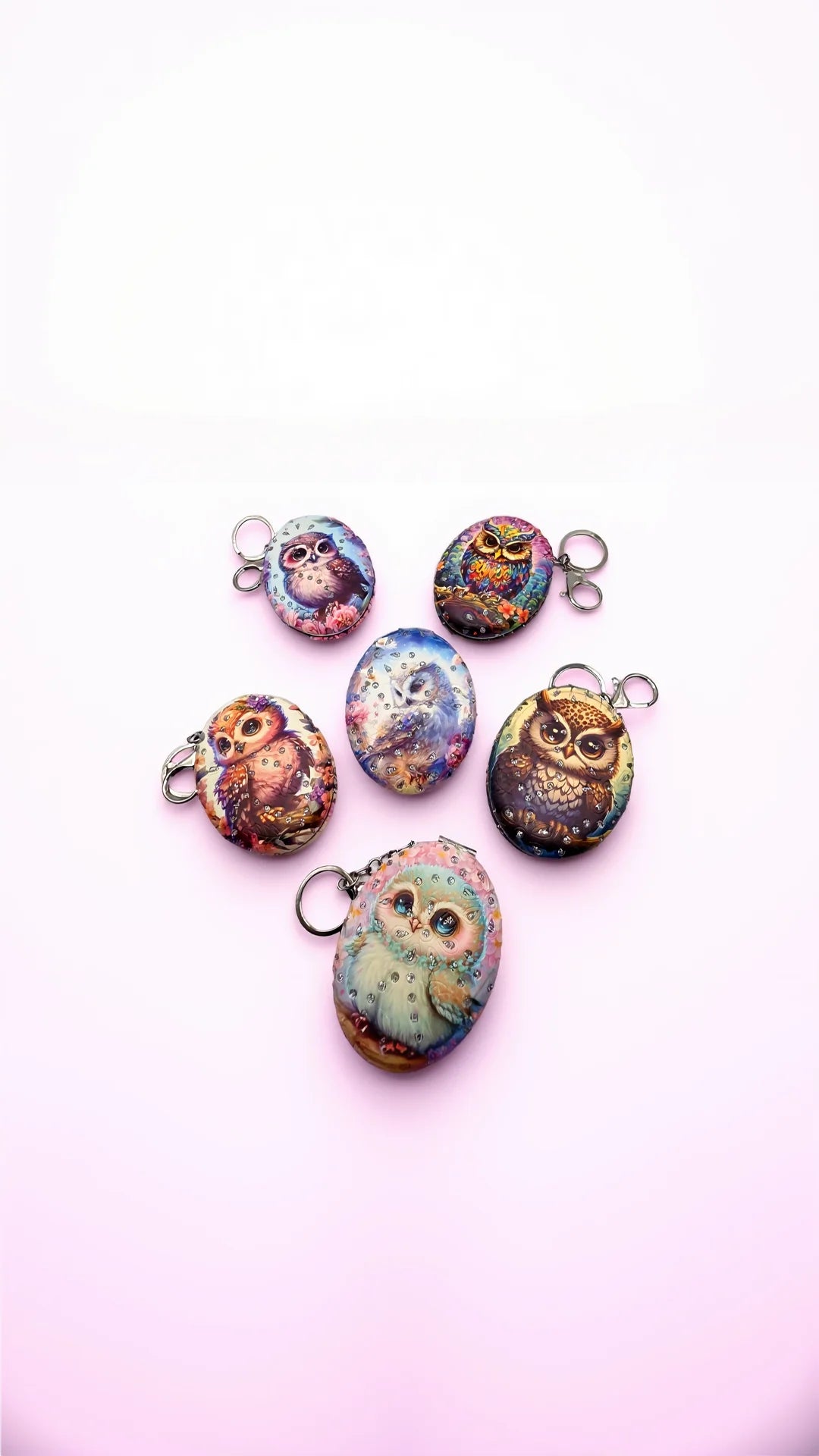 Baby Owl Sparkly Compact Mirrors Pack of 12