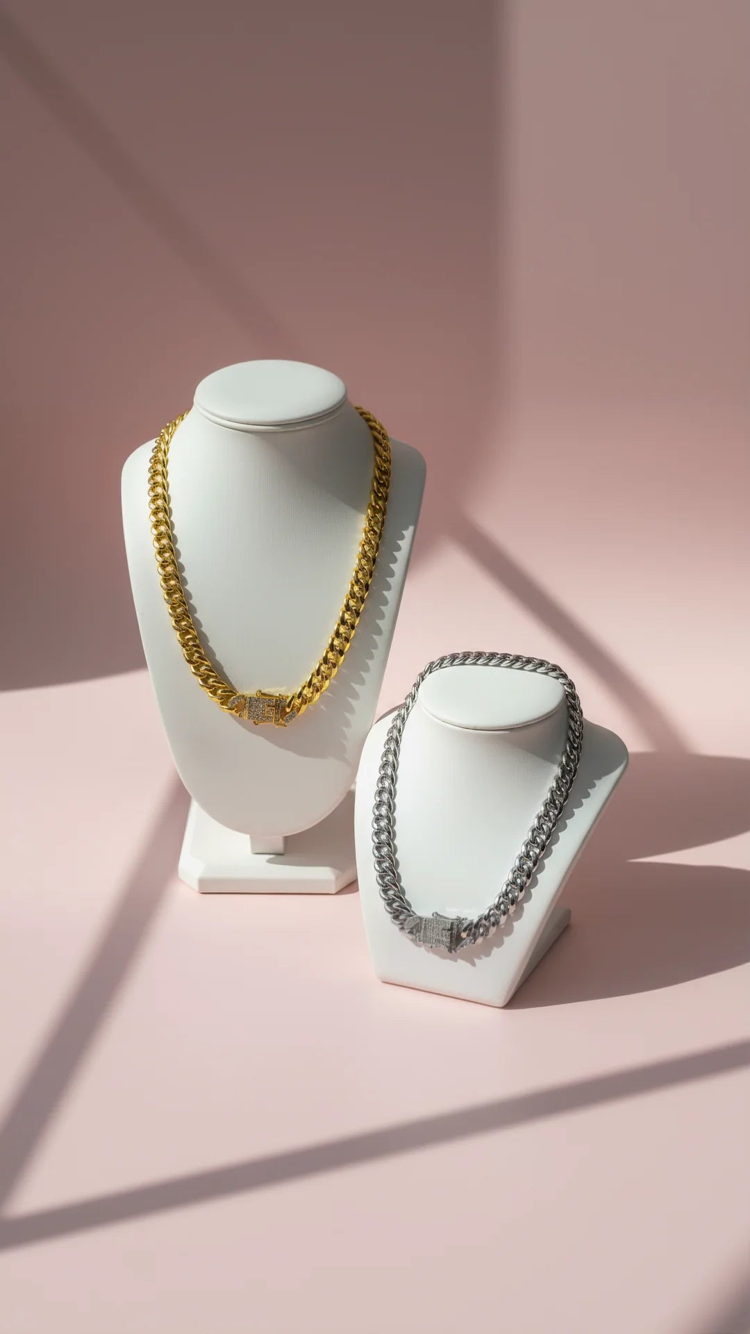 Crystal Clasp Pavé Link Chain Necklace Chain