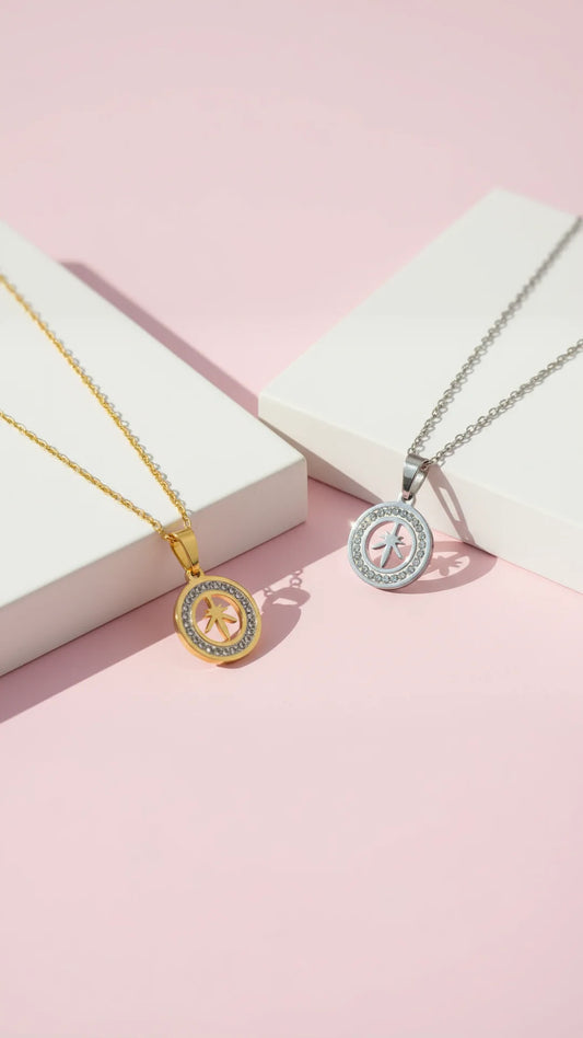 Pavé Crystal Leaf Pendant Necklace