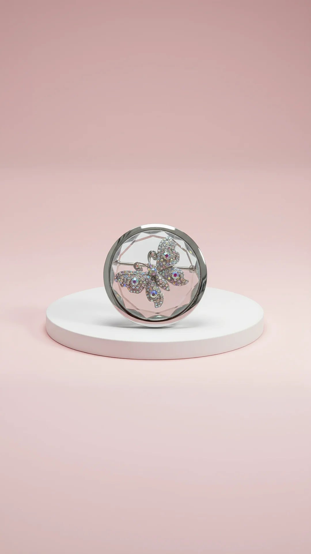 Butterfly Sparkly Compact Mirror With Gift Box