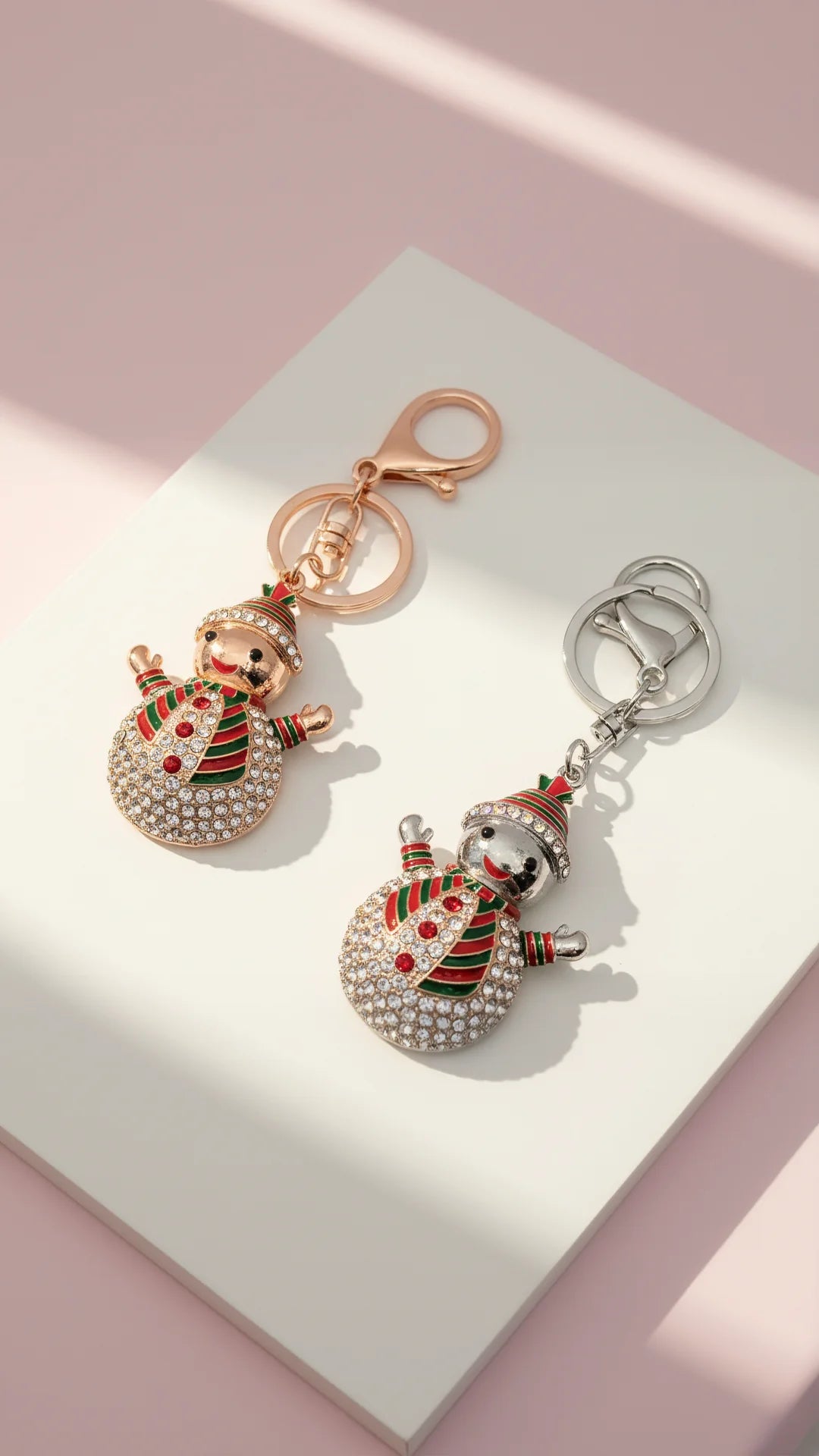Happy Snowman Crystal Keyring & Bag Charm