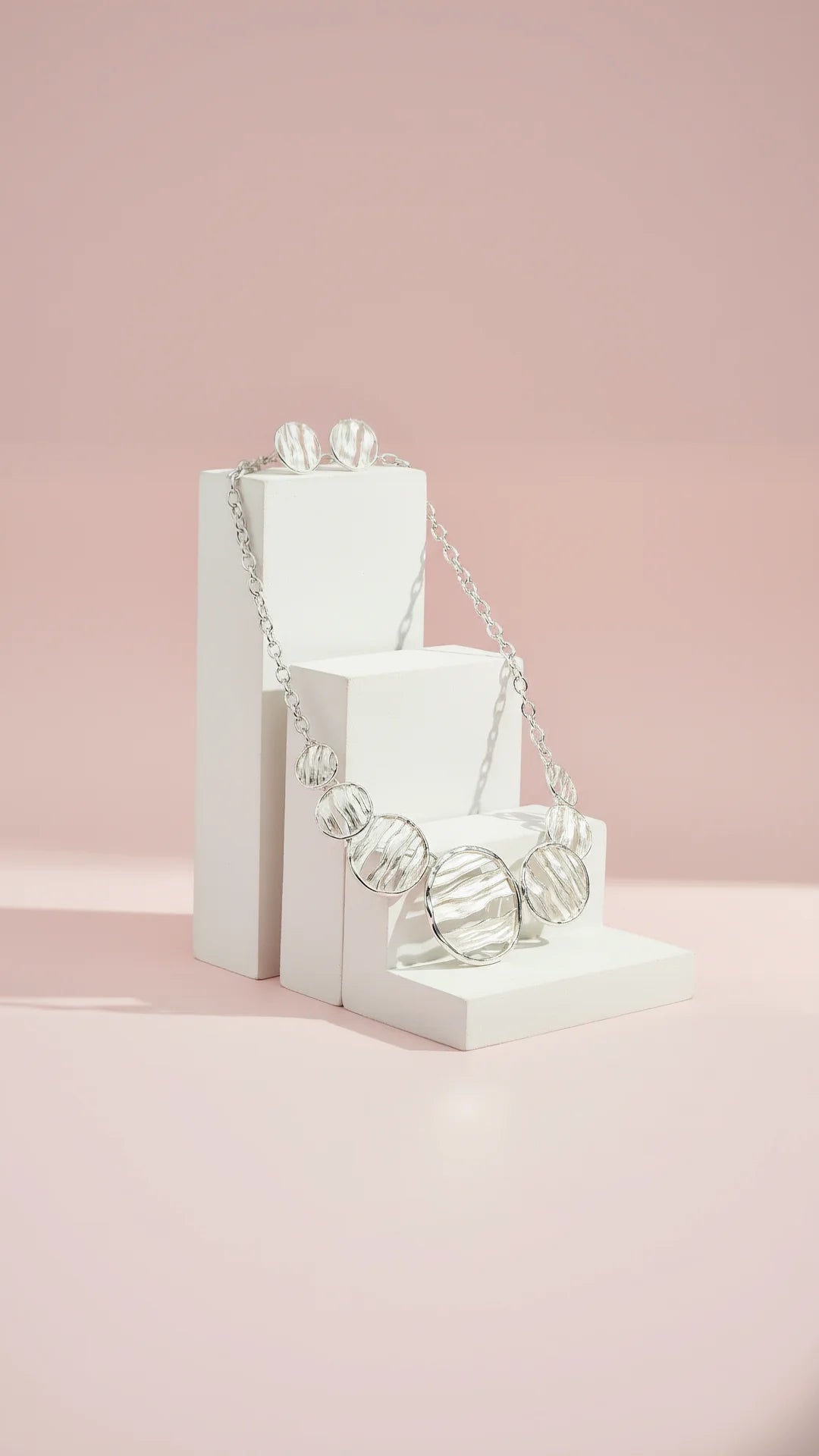 Abstract Circular Necklace & Earrings Set