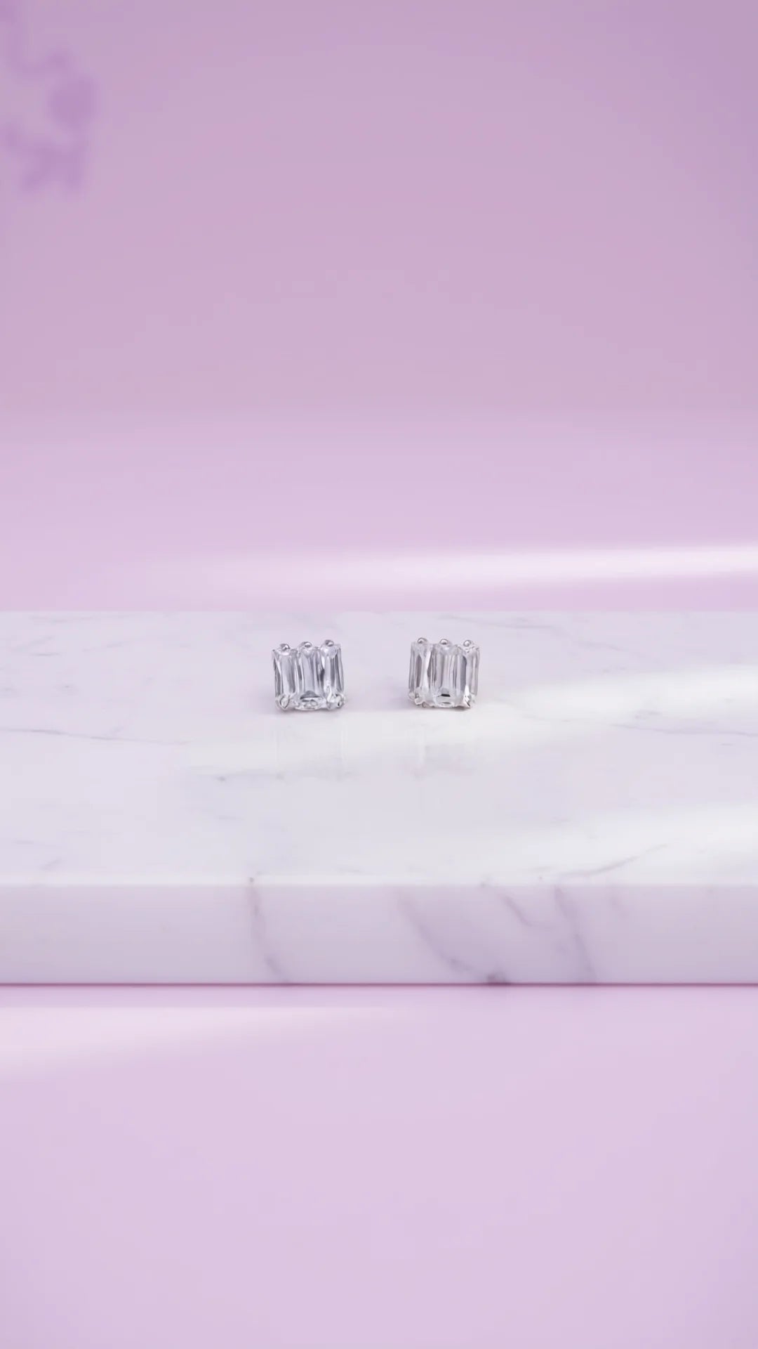 Square Baguette Cut Crystal Stud Earrings
