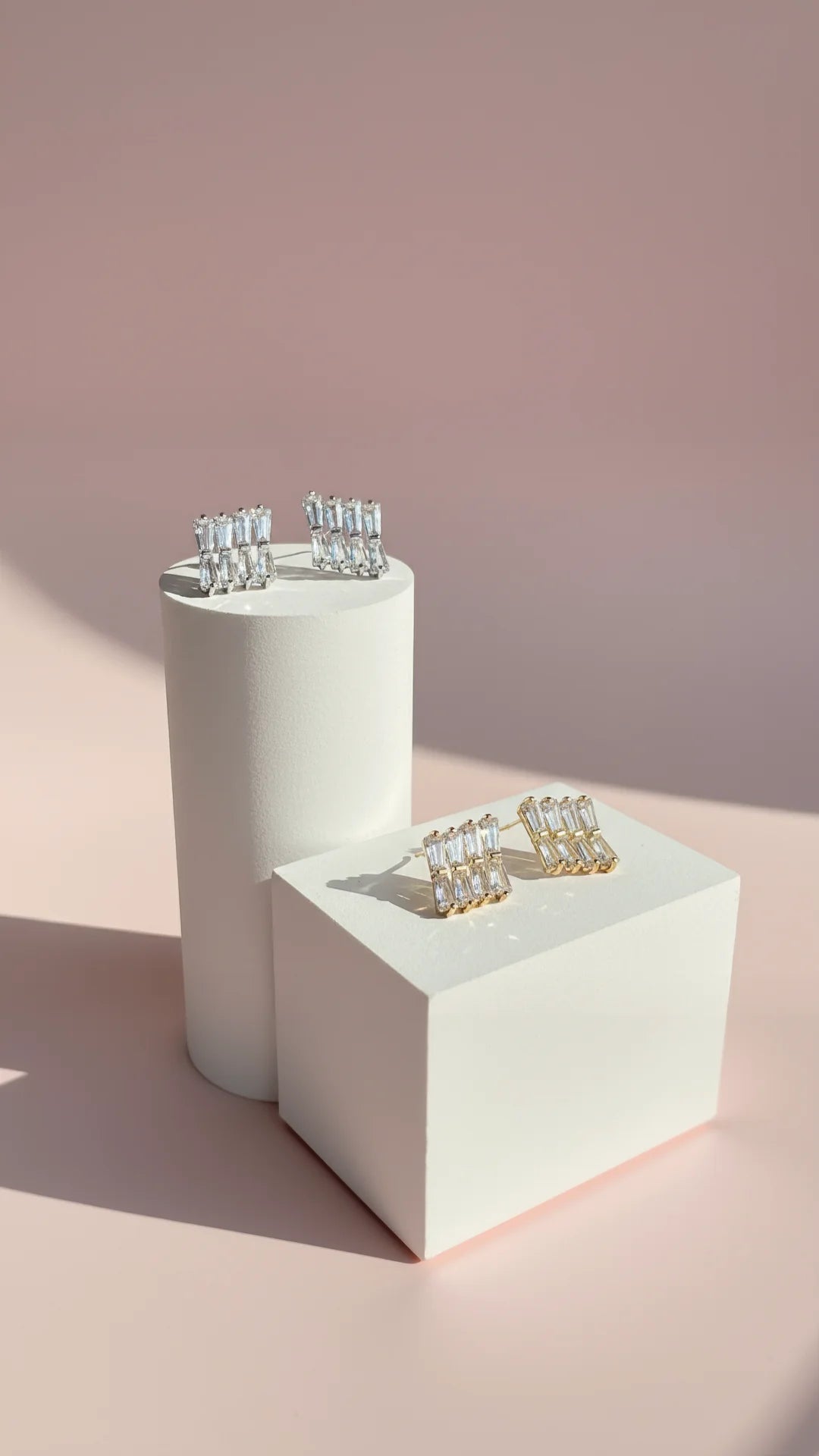 Square Crystal Stud Earrings