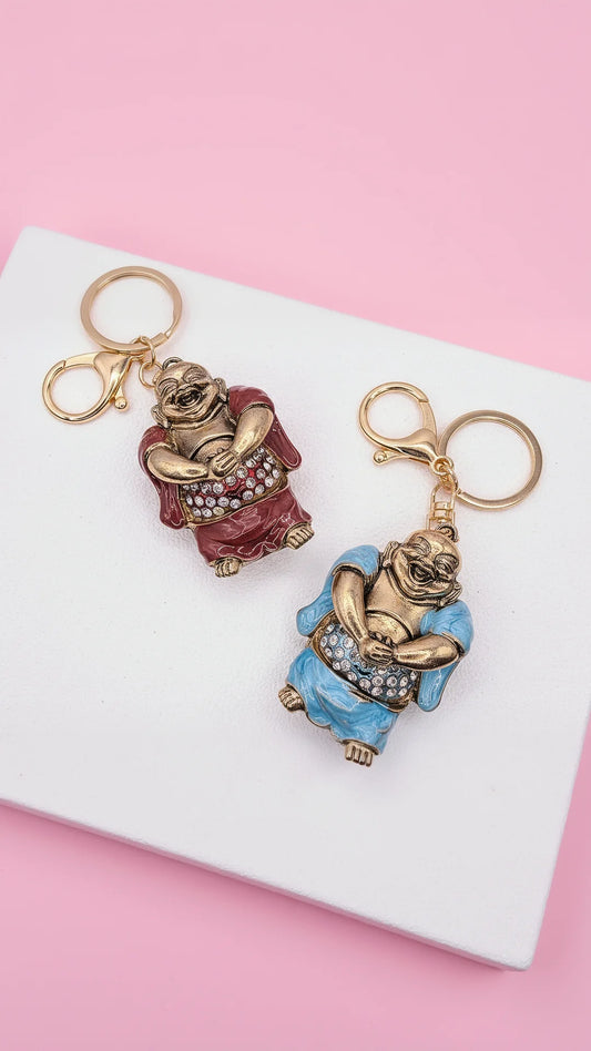 Happy Buddha Crystal Key Ring & Bag Charm