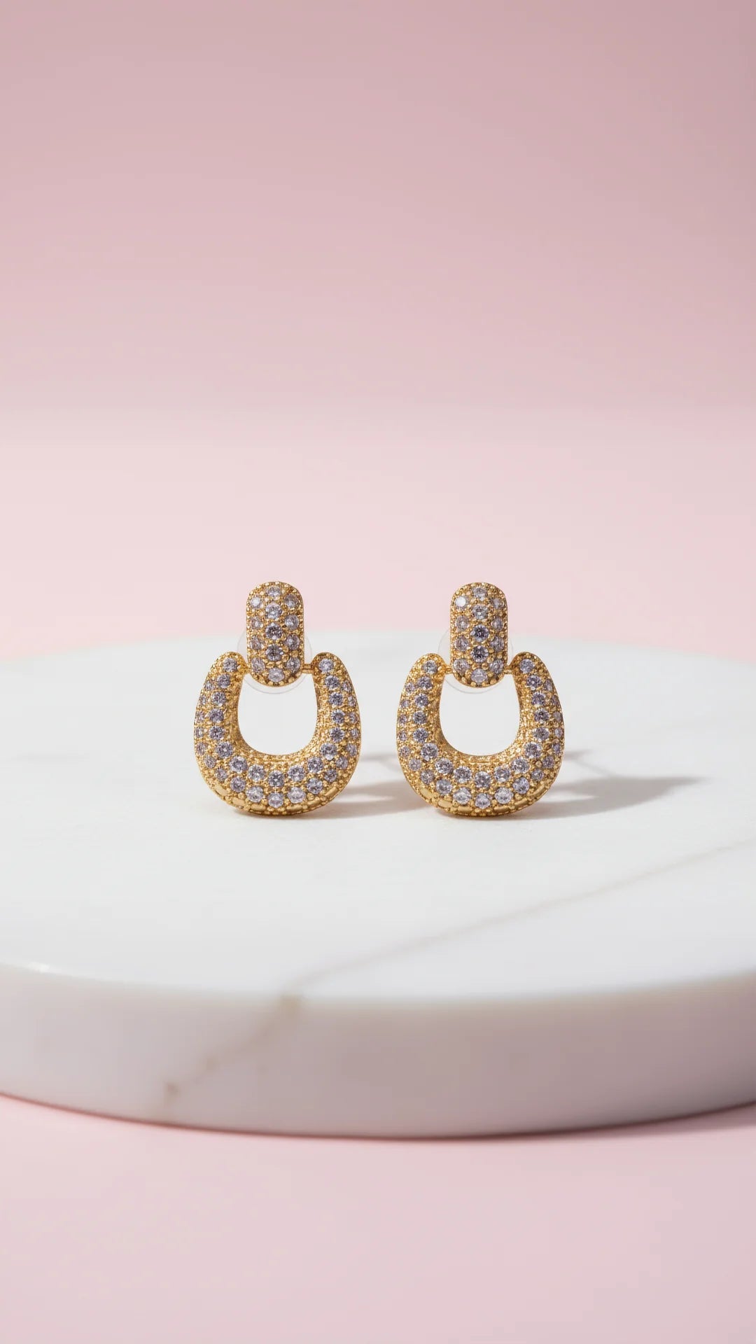 U Shaped Crystal Drop & Dangle Earrings