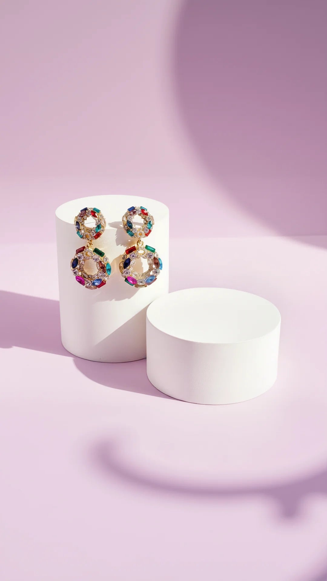 Round Crystal Drop & Dangle Earrings