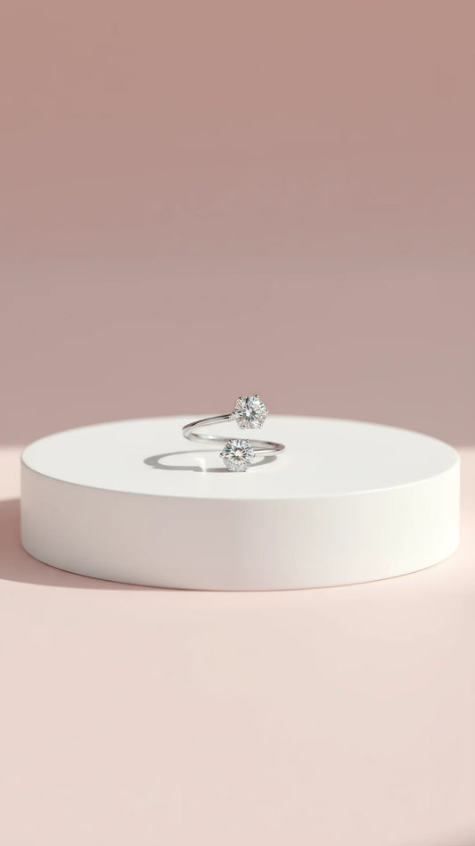 Crystal Free size Stacking Rings Box set of 36