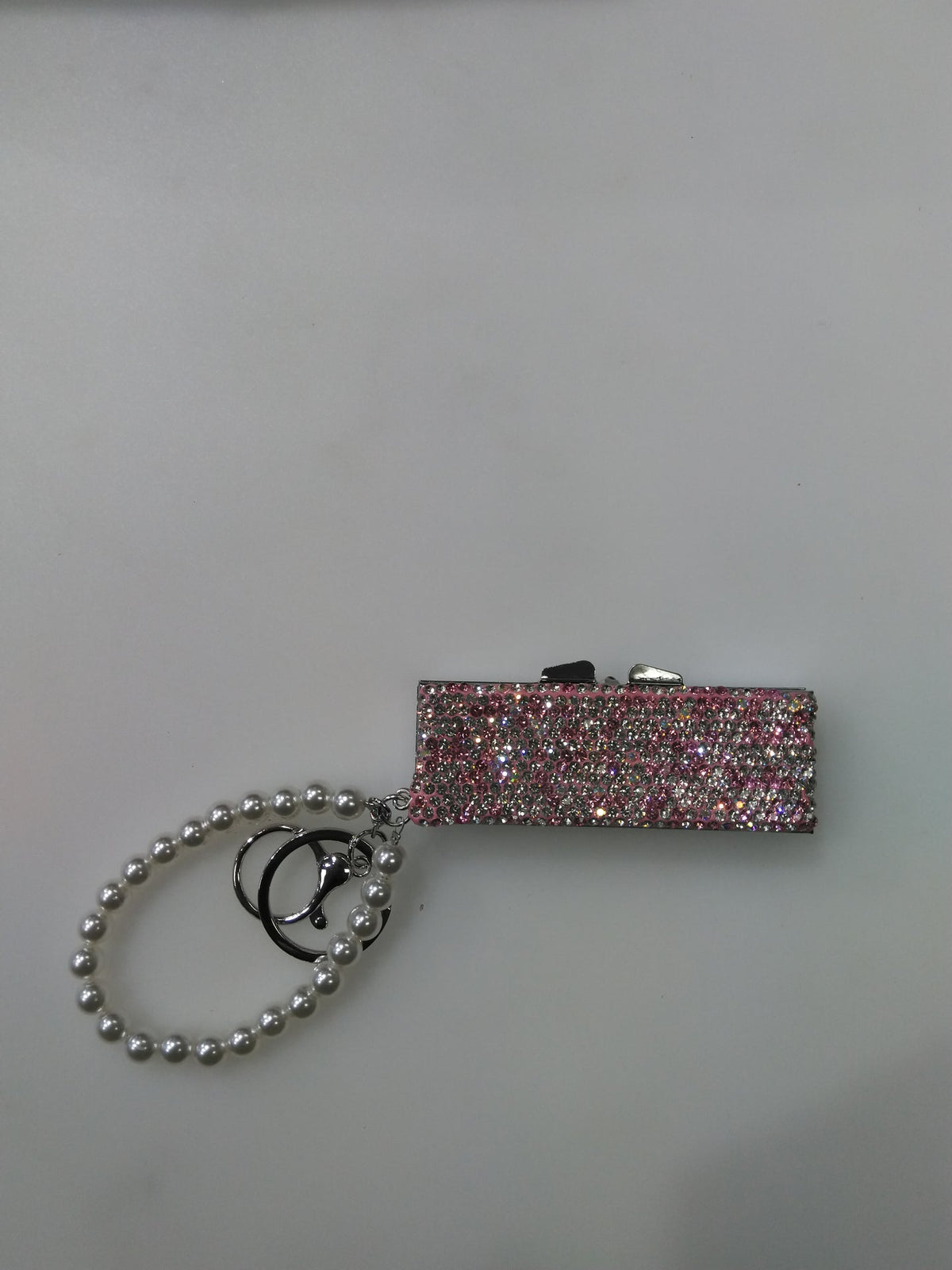 Crystal Keyring Vitamin & Pill Box With Mirror