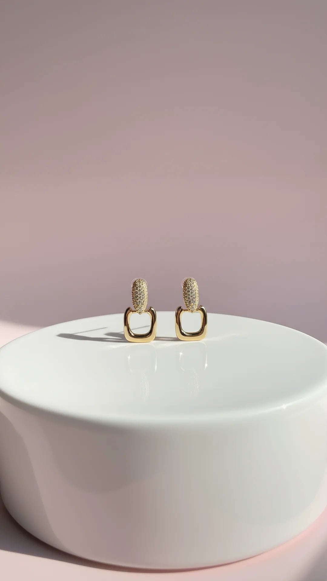Square Pavé Drop & Dangle Earrings