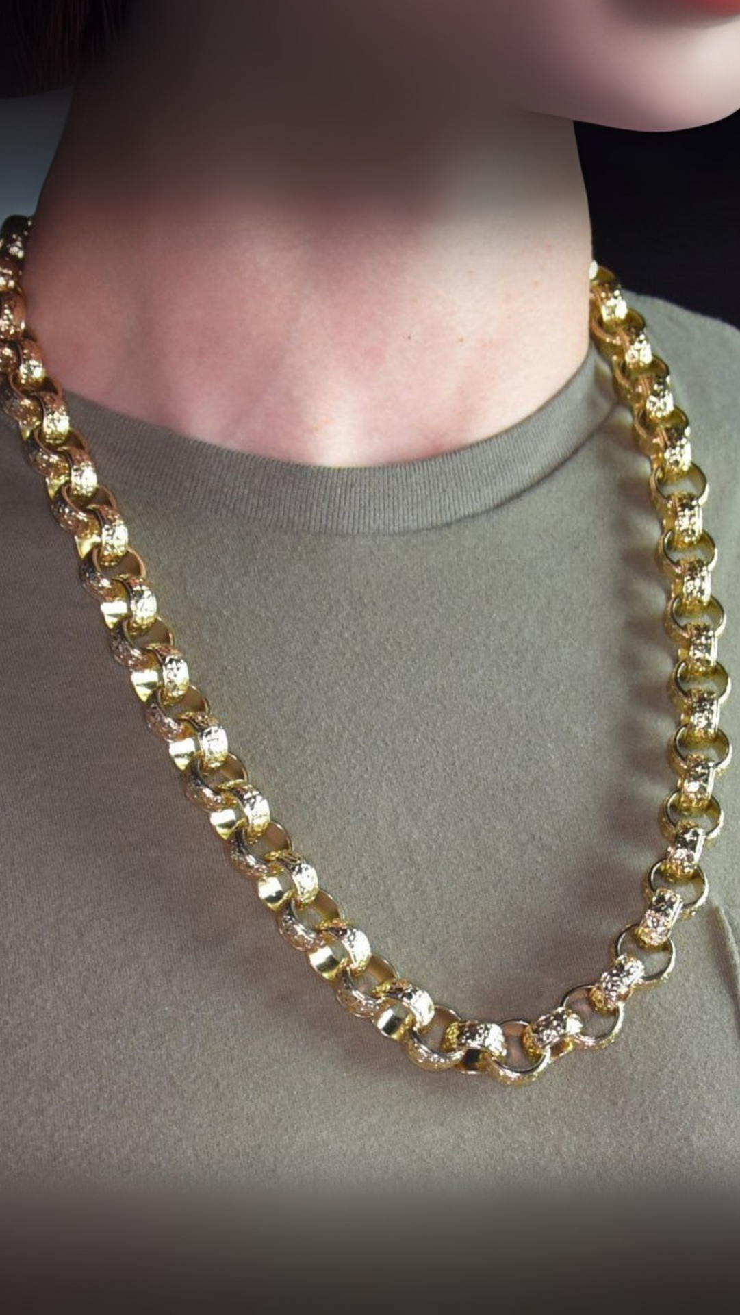 Waterproof Gold Plated Belcher Chain Necklace Large Link