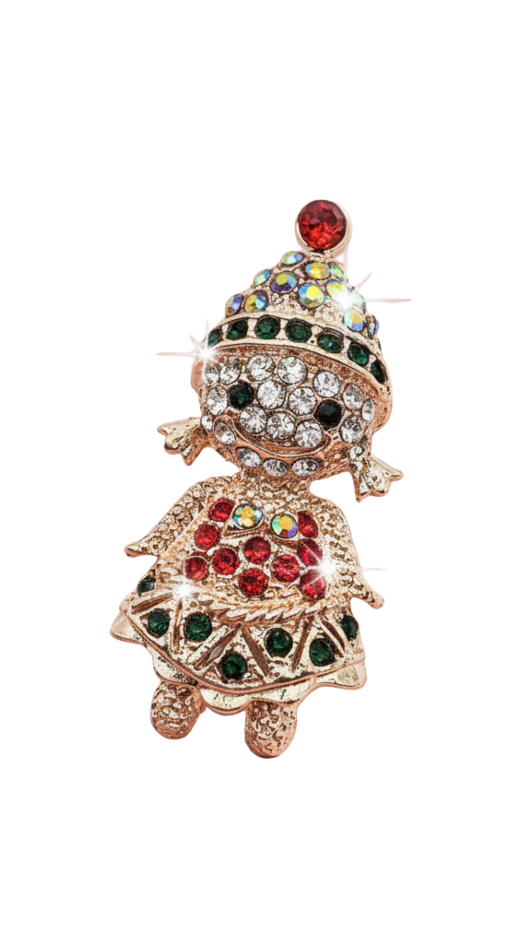 Crystal Doll Festive Brooch