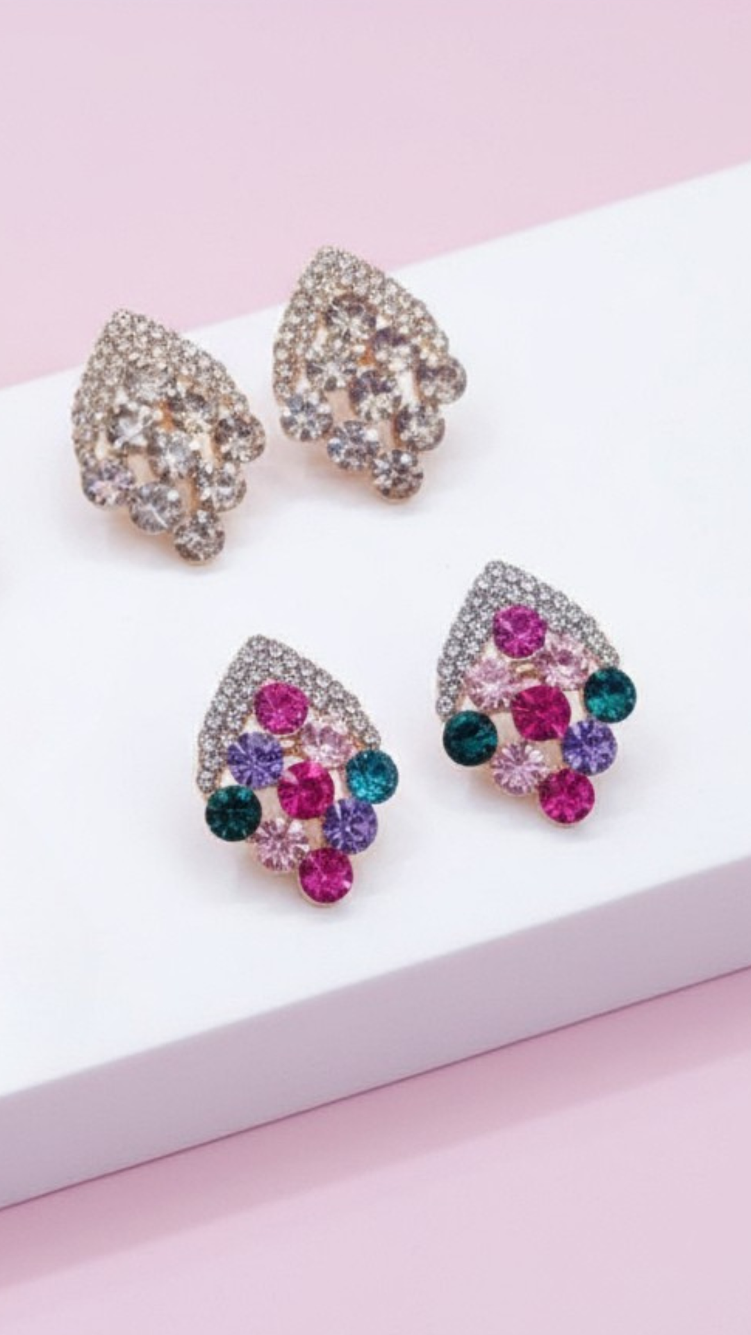 Stage Crystal Stud Earrings