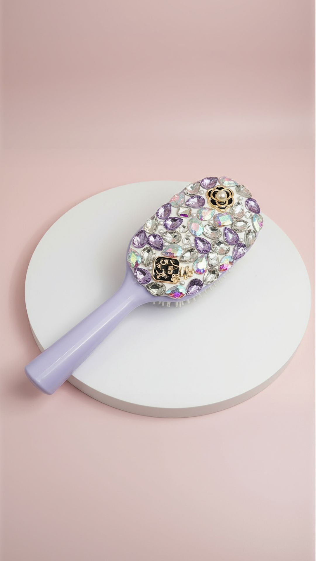 Jeweled Crystal Paddle Hair Brush Massage Comb