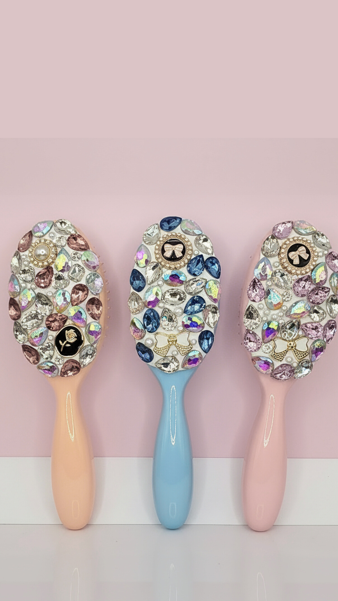 Crystal Paddle Oval Hair Brush