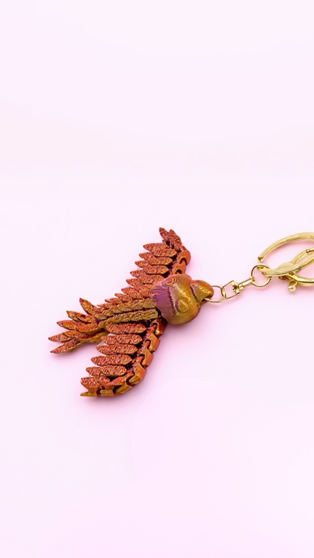 3D Printed Articulated Fantasy Parrot : Bioplastic Fidget Key Ring